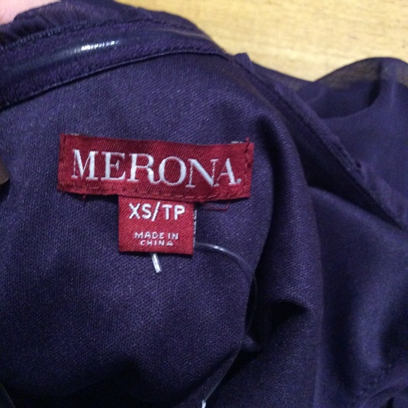 New MERONA Purple One-shoulder DRESS Sheer XS - Picture 15 of 16
